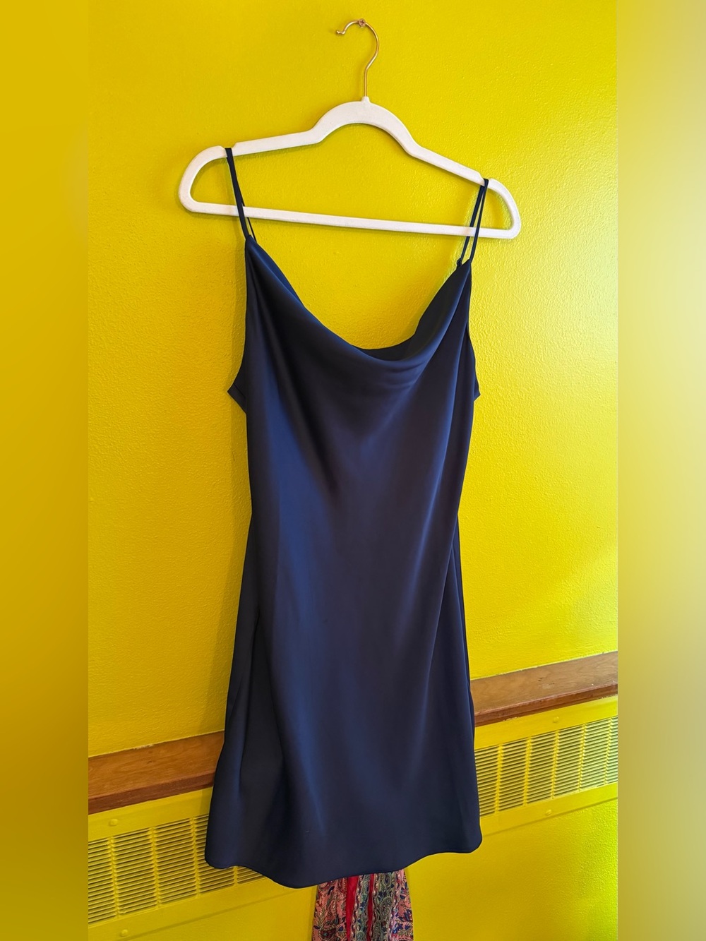 Urban Outfitters Navy Cowl Neck Mini Slip Dress